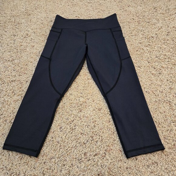 Zyia Active Black Pocket Brilliant Hi-Rise Capri Run Exercise Crossfit size 8-10 - Picture 1 of 7